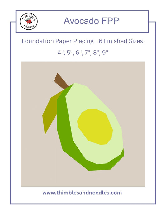 Avocado Foundation Paper Piecing (FPP) Pattern