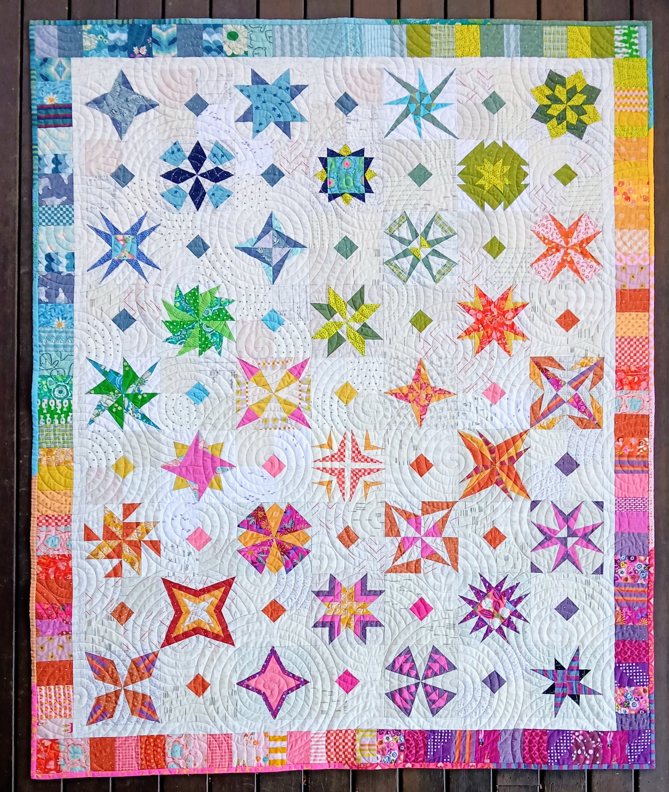 Foundation Paper Pieced Star Sampler Quilt Pattern 6 inch blocks ...