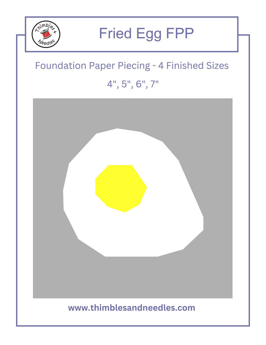 Fried Egg Foundation Paper Piecing (FPP) Pattern
