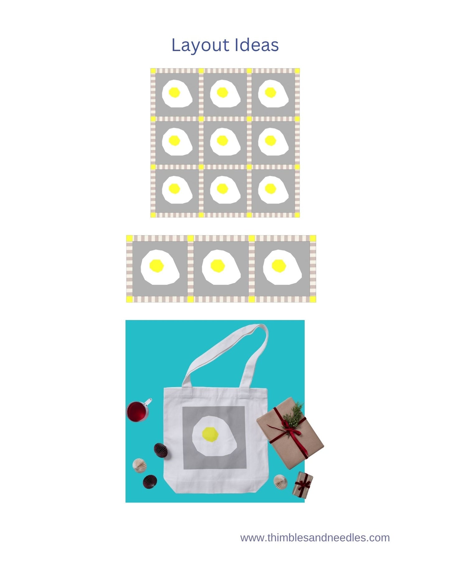Fried Egg Foundation Paper Piecing (FPP) Pattern