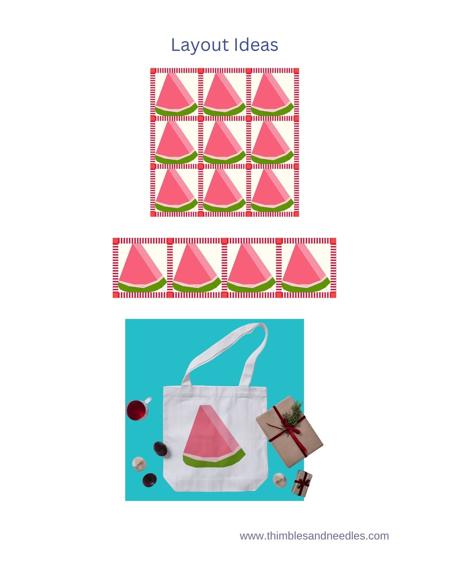 Watermelon Foundation Paper Piecing (FPP) Pattern