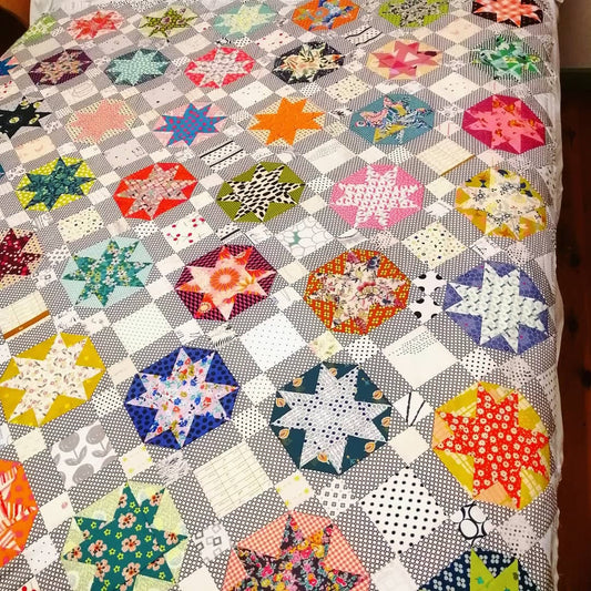 Electrolite Quilt Pattern, pdf pattern, star quilt, scrap quilt, throw quilt Digital Download