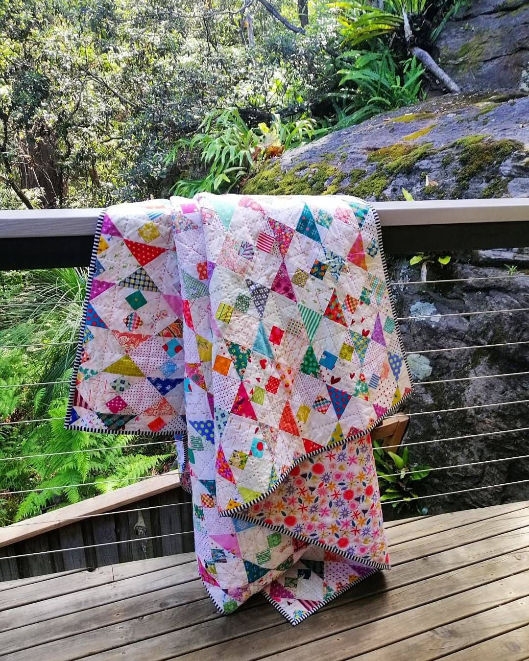 Feel The Tide PDF quilt pattern Scrap quilt throw quilt Thimbles and Needles patchwork