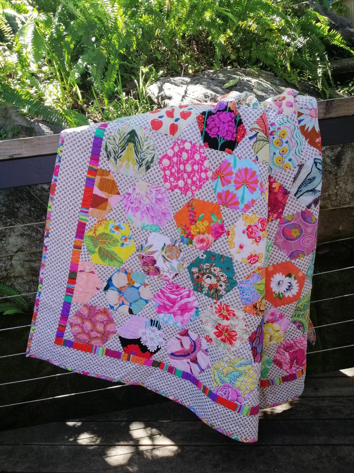 Another Story quilt pattern, hexagon quilt, ispy quilt, pdf quilt pattern Digital Download