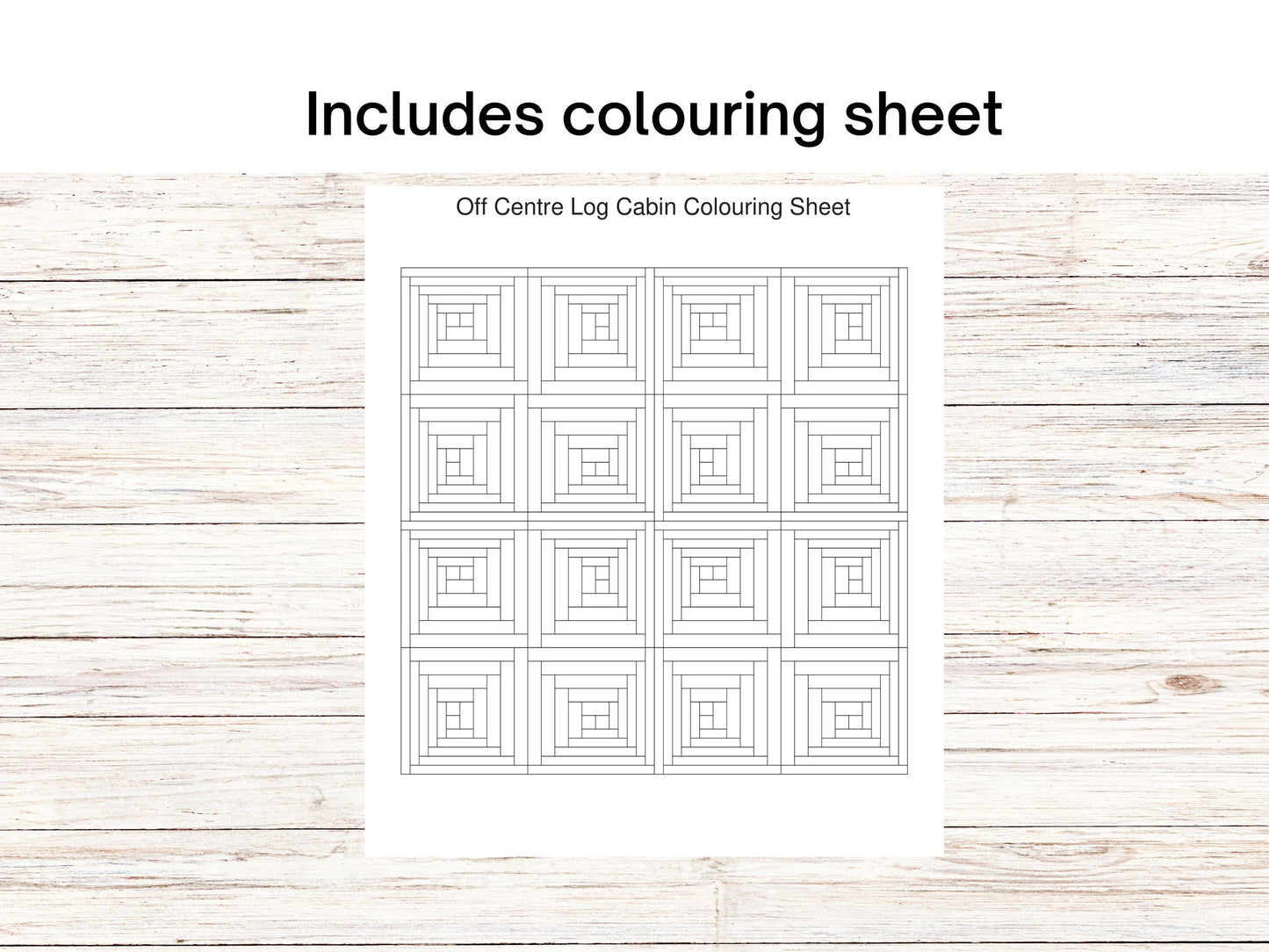 Off Centre Log Cabin FPP foundation paper piecing || Curved log cabin Digital Downloadquilt block pattern