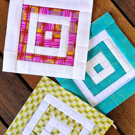 Log Cabin Foundation paper piecing FPP quilt block pattern Digital Download