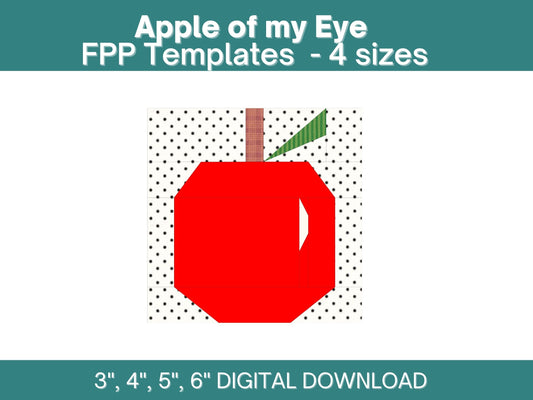 Apple of My Eye foundation paper piecing FPP quilt block pattern Digital Download