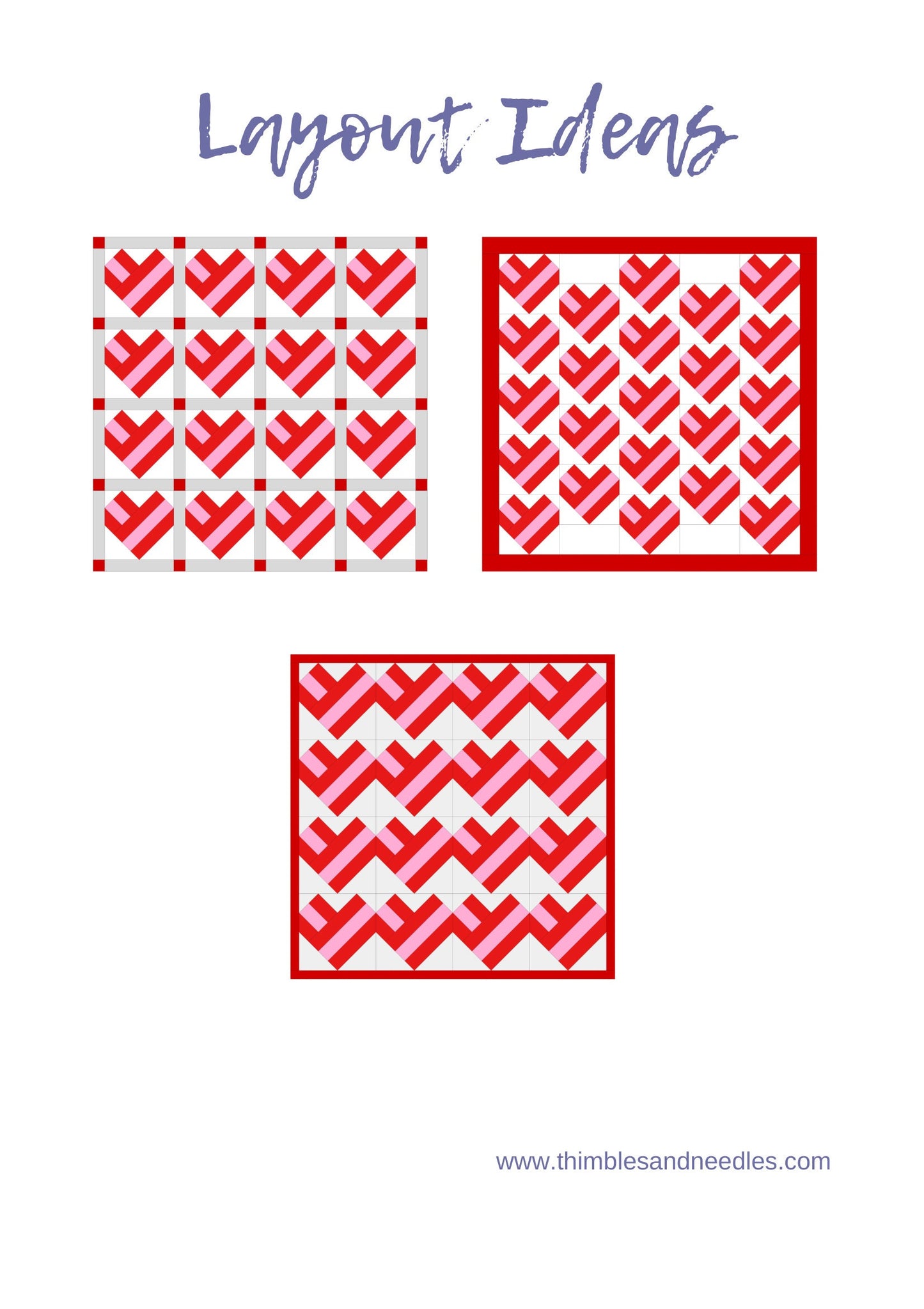 Striped Heart Foundation Paper Piecing FPP Mini quilt block pattern Digital Download