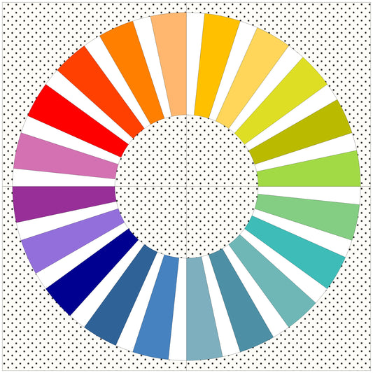 Color Wheel Foundation Paper Piecing FPP Mini Quilt block pattern Digital Download