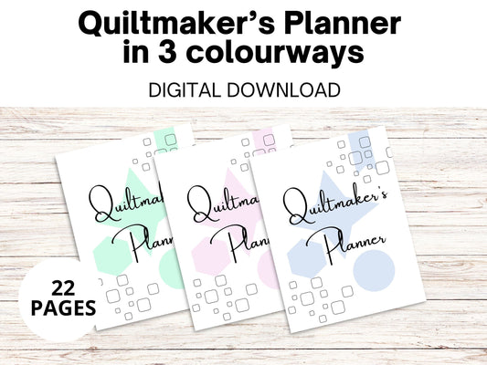 Quiltmaker's Planner, Printable Simple Quilting Journal Digital Download, Printable Quilt Planner, Quilt Summary Sheets, Quilting Planner