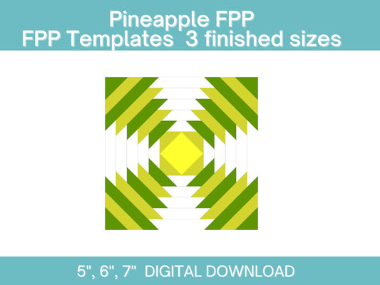 Pineapple Foundation Paper Piecing FPP quilt block pattern Digital Download