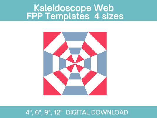 Kaleidoscope Web Foundation Paper Piecing FPP quilt block pattern Digital Download