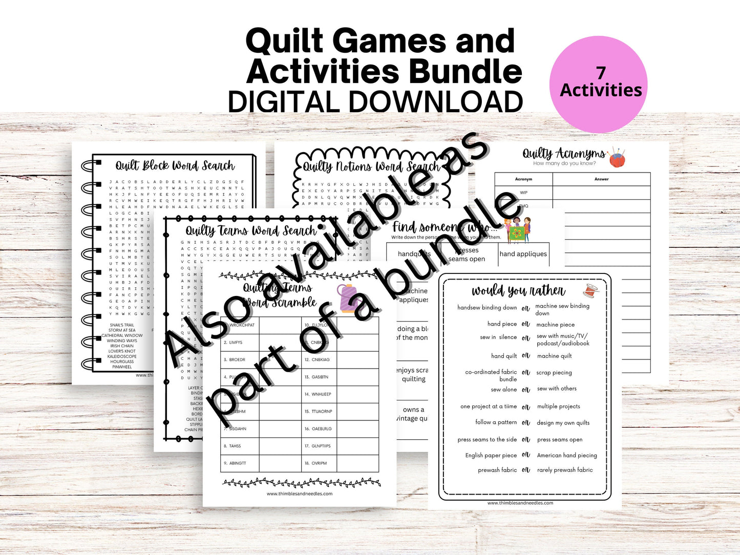 Quilting Word Search Printables Quilt Retreat Games Digital Download