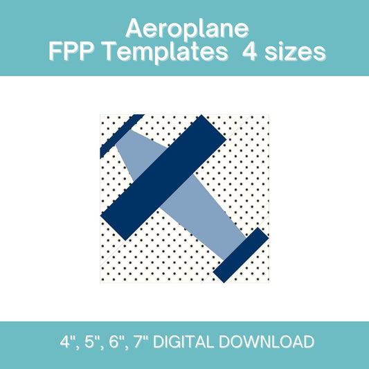 Aeroplane (Airplane) FPP Foundation Paper Piecing quilt block pattern Digital Download