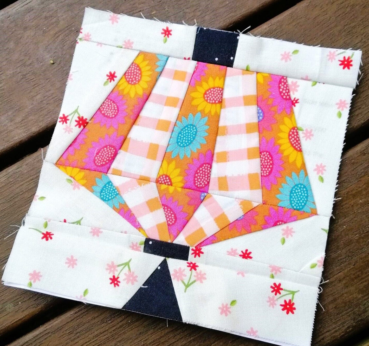 Lantern Block 1 FPP Foundation Paper Piecing quilt block pattern Digital Download