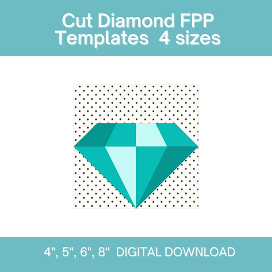 Cut Diamond FPP Foundation Paper Piecing quilt block pattern Digital Download