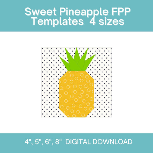 Sweet Pineapple FPP Foundation Paper Piecing quilt block pattern Digital Download