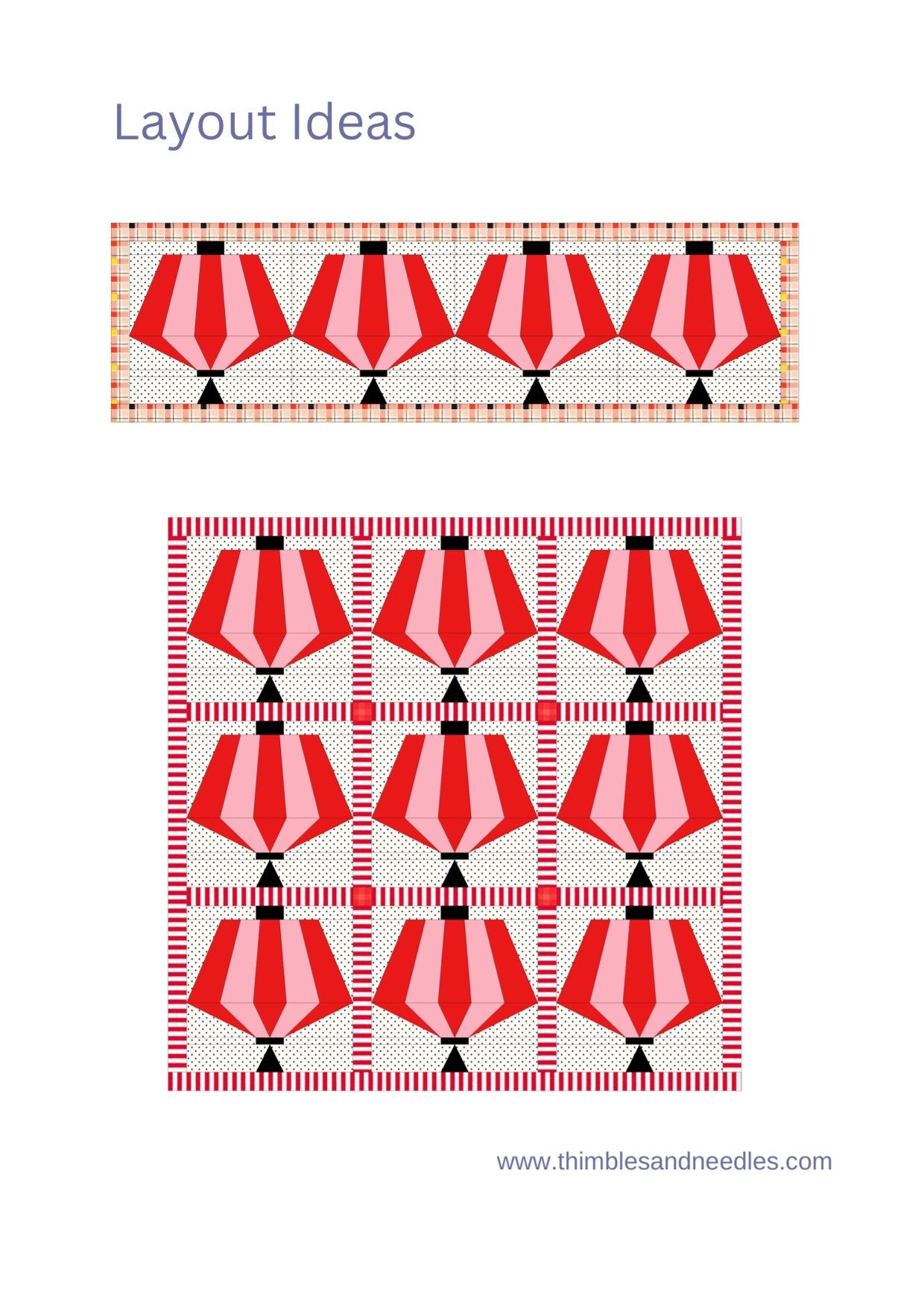 Lantern Block 1 FPP Foundation Paper Piecing quilt block pattern Digital Download