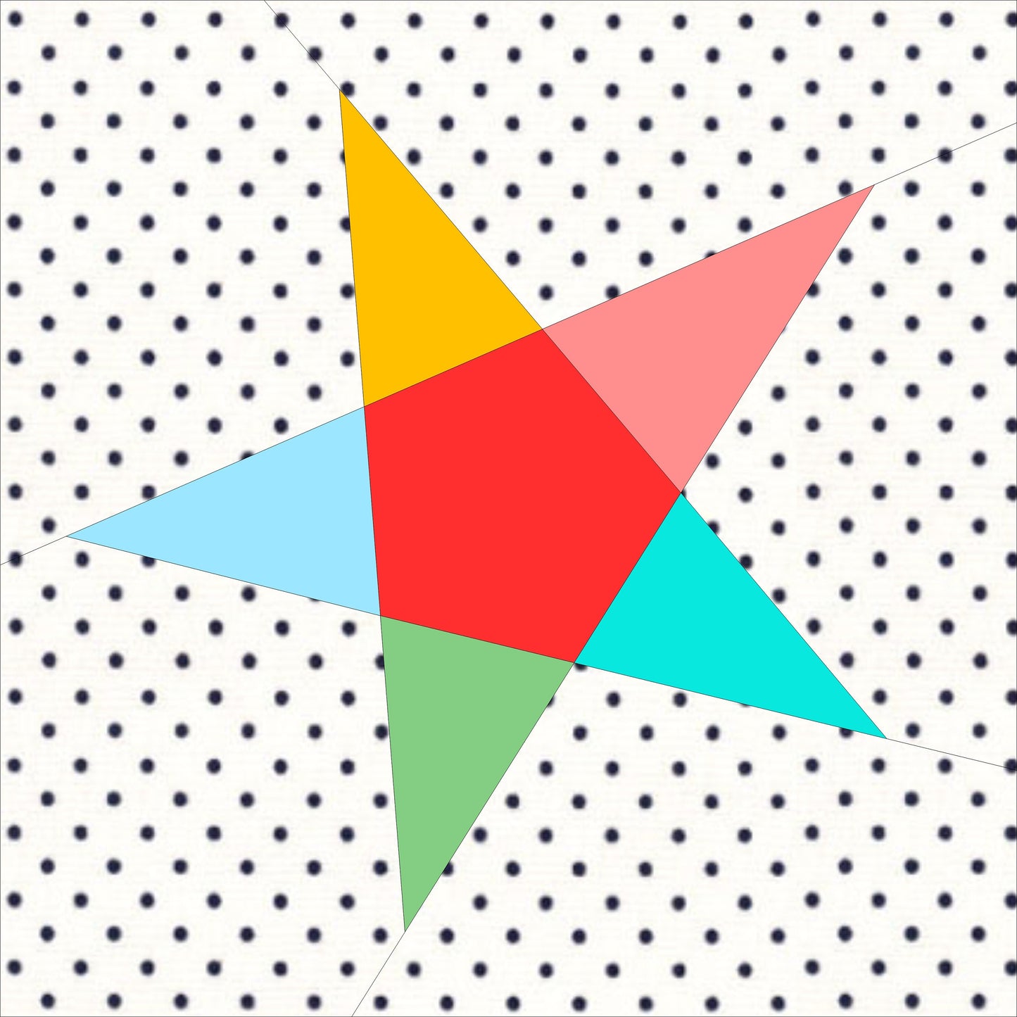 Five Pointed Star FPP Foundation Paper Piecing quilt block pattern Digital Download