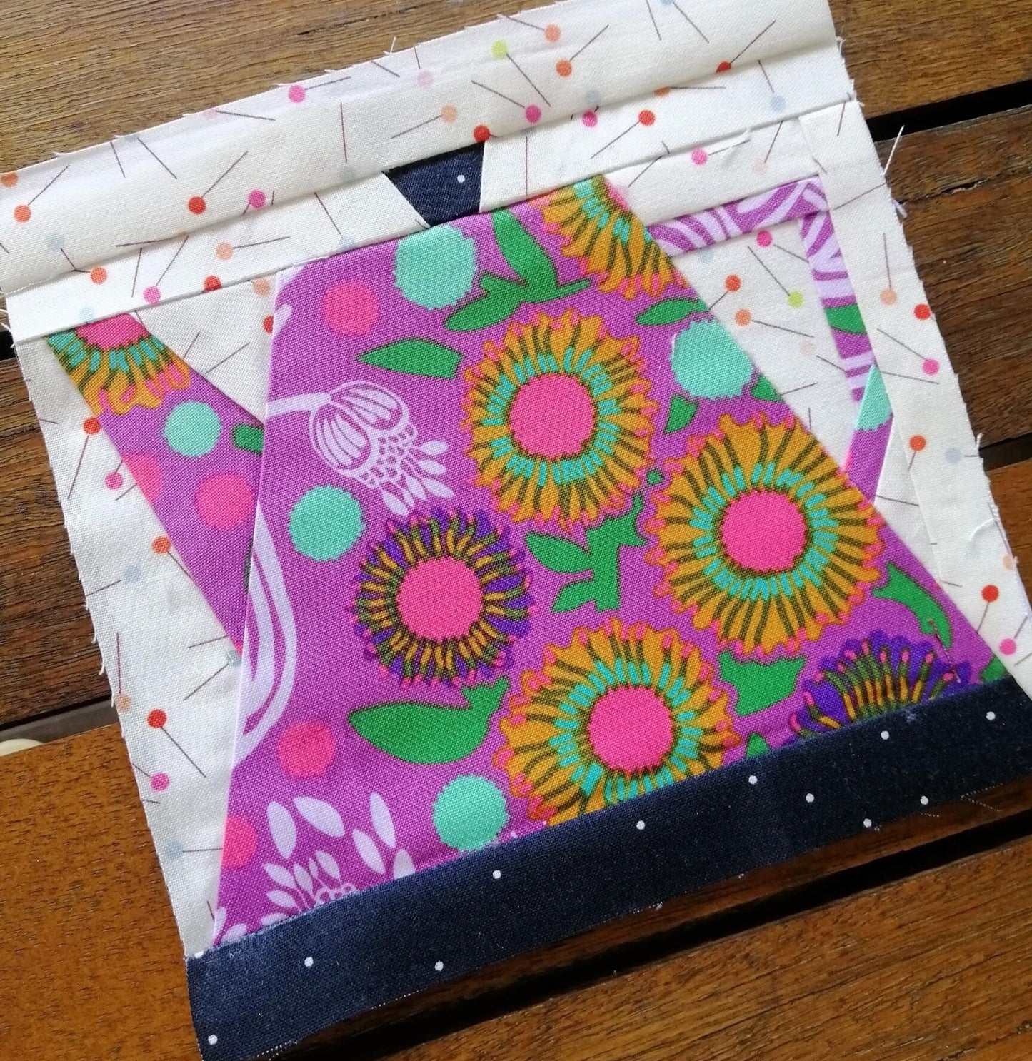 Teapot Block 3 FPP Foundation Paper Piecing quilt block pattern Digital Download