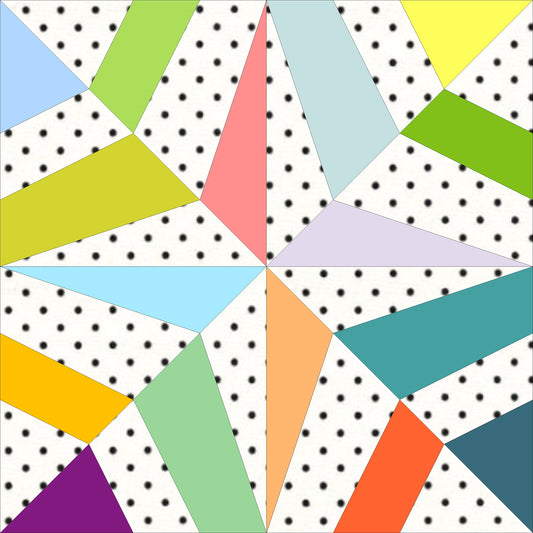 Web Star FPP Foundation Paper Piecing quilt block pattern Digital Download