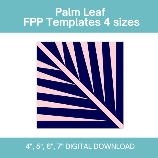 Palm Leaf FPP Foundation Paper Piecing quilt block pattern Digital Download