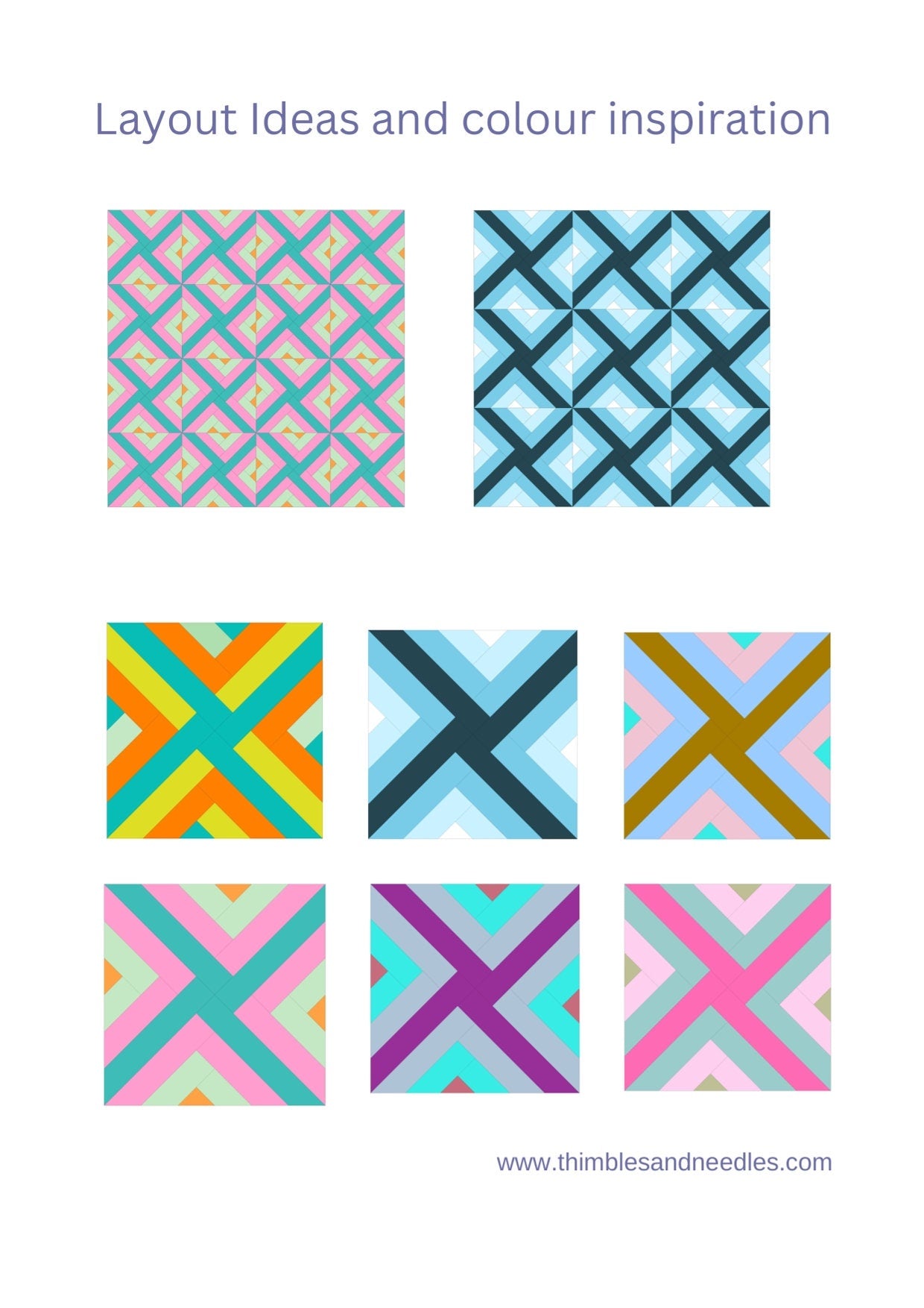 Woven Twirl FPP Foundation Paper Piecing quilt block pattern Digital Download