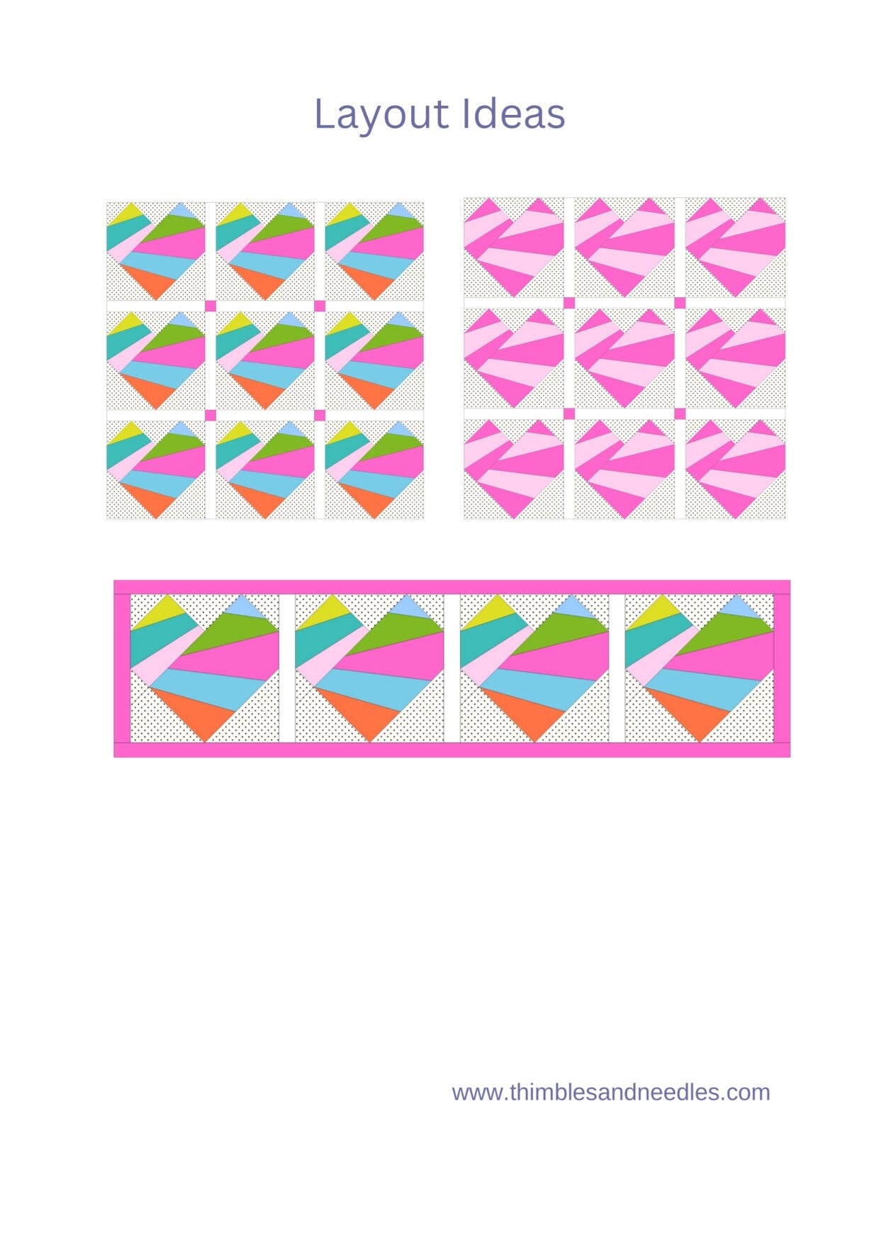 Crazy Patchwork Heart FPP Foundation Paper Piecing quilt block pattern Digital Download
