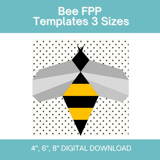 Bee FPP Foundation Paper Piecing quilt block pattern Digital Download