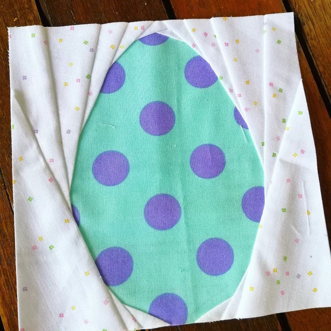 Easter Eggs FPP Foundation Paper Piecing quilt block pattern Digital Download