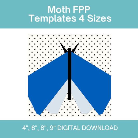 Moth FPP Foundation Paper Piecing quilt block pattern Digital Download