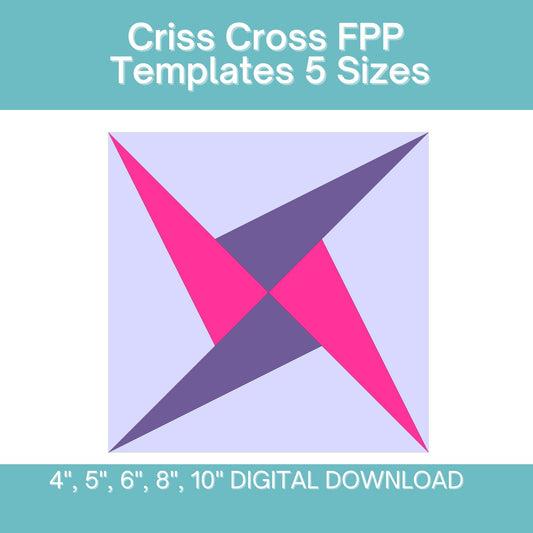 Criss Cross FPP Foundation Paper Piecing quilt block pattern Digital Download
