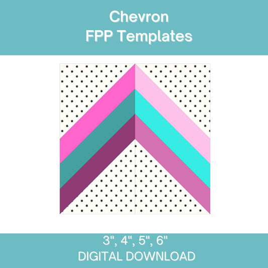 Quilt border Chevron FPP Foundation Paper Piecing block pattern Digital Download