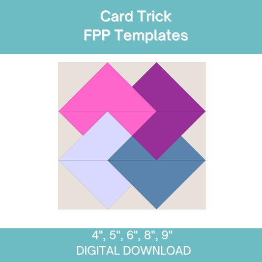 Card Trick FPP Foundation Paper Piecing quilt block pattern Digital Download