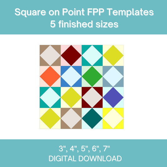 Square on Point FPP Foundation Paper Piecing quilt block pattern Digital Download