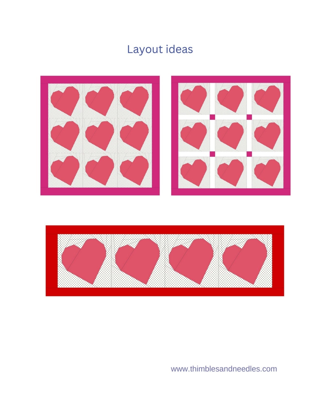 Heart FPP Foundation Paper Piecing quilt block pattern Digital Download