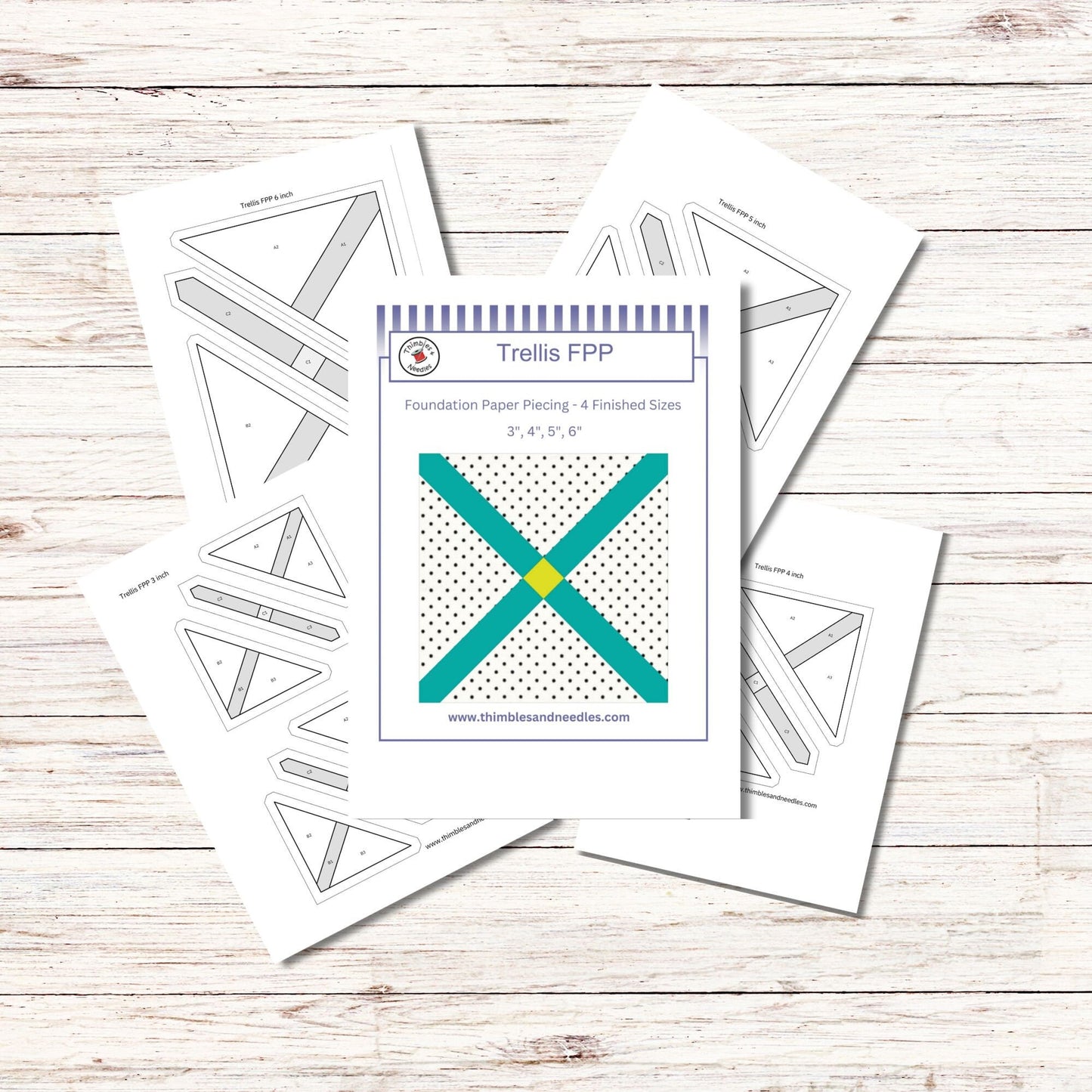 Trellis FPP Foundation Paper Piecing quilt block pattern Digital Download
