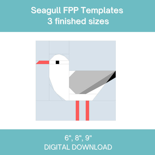 Seagull FPP Foundation Paper Piecing quilt block pattern Digital Download