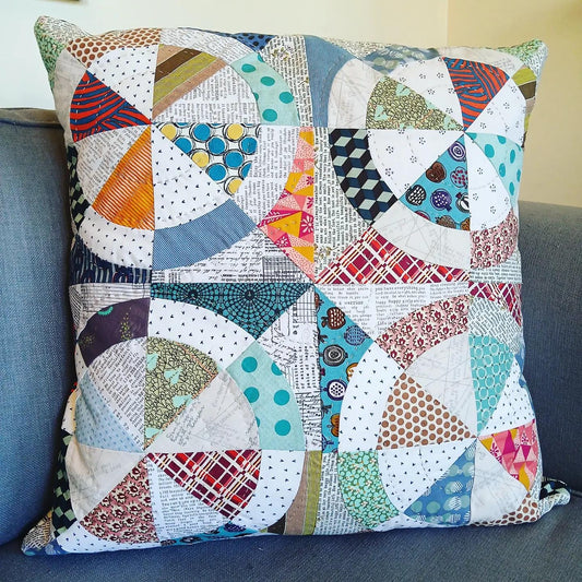 Like Clockwork Quilted Cushion Pillow Pattern PDF Digital Download