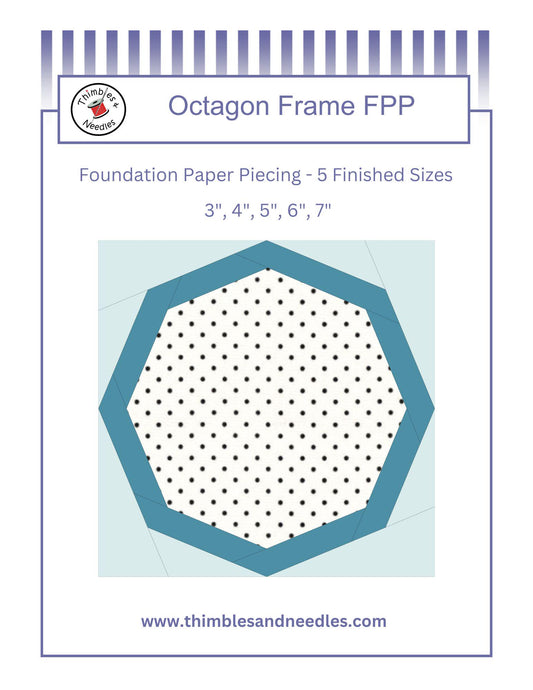 Octagon Frame FPP Foundation Paper Piecing quilt block pattern Digital Download