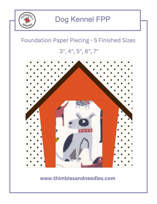 Dog Kennel FPP Foundation Paper Piecing quilt block pattern Digital Download