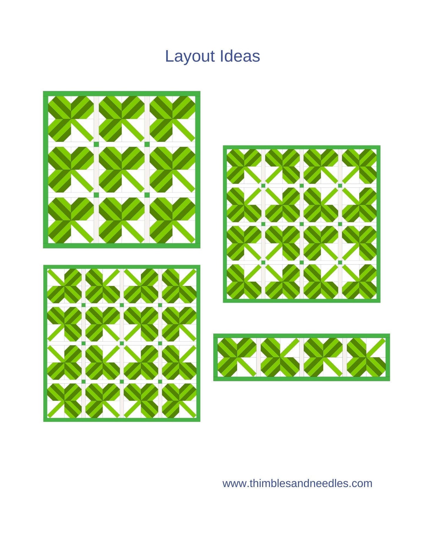 Shamrock Clover Leaf FPP Foundation Paper Piecing quilt block pattern Digital Download