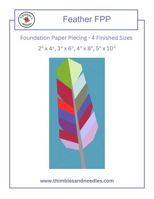 Feather FPP Foundation Paper Piecing quilt block pattern Digital Download