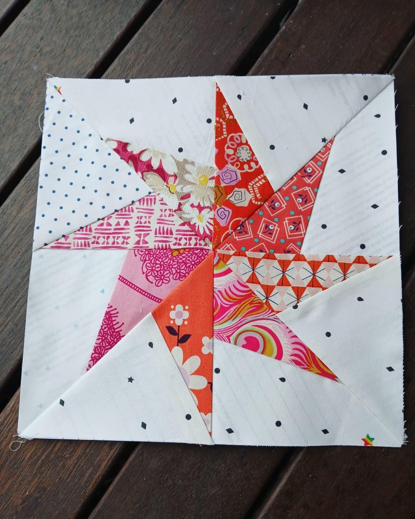 Twirling Star FPP Foundation Paper Piecing quilt block pattern Digital Download