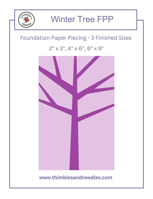 Winter Tree Foundation Paper Piecing FPP quilt block pattern Digital Download