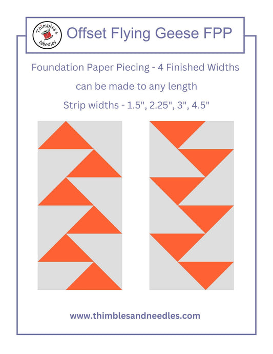 Offset Flying Geese Quilt Border FPP Foundation Paper Piecing quilt block pattern Digital Download