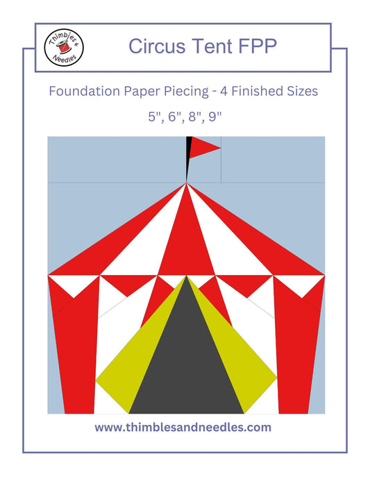 Circus Tent Foundation Paper Piecing FPP quilt block pattern Digital Download