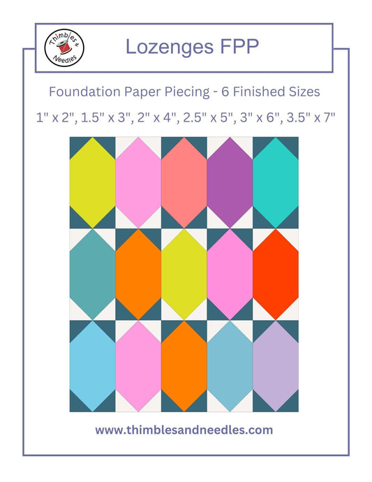 Lozenges FPP Foundation Paper Piecing quilt block pattern Digital Download