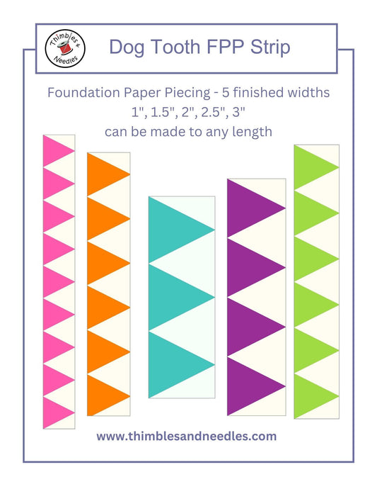 Dogtooth Quilt Border FPP Foundation Paper Piecing pattern Digital Download