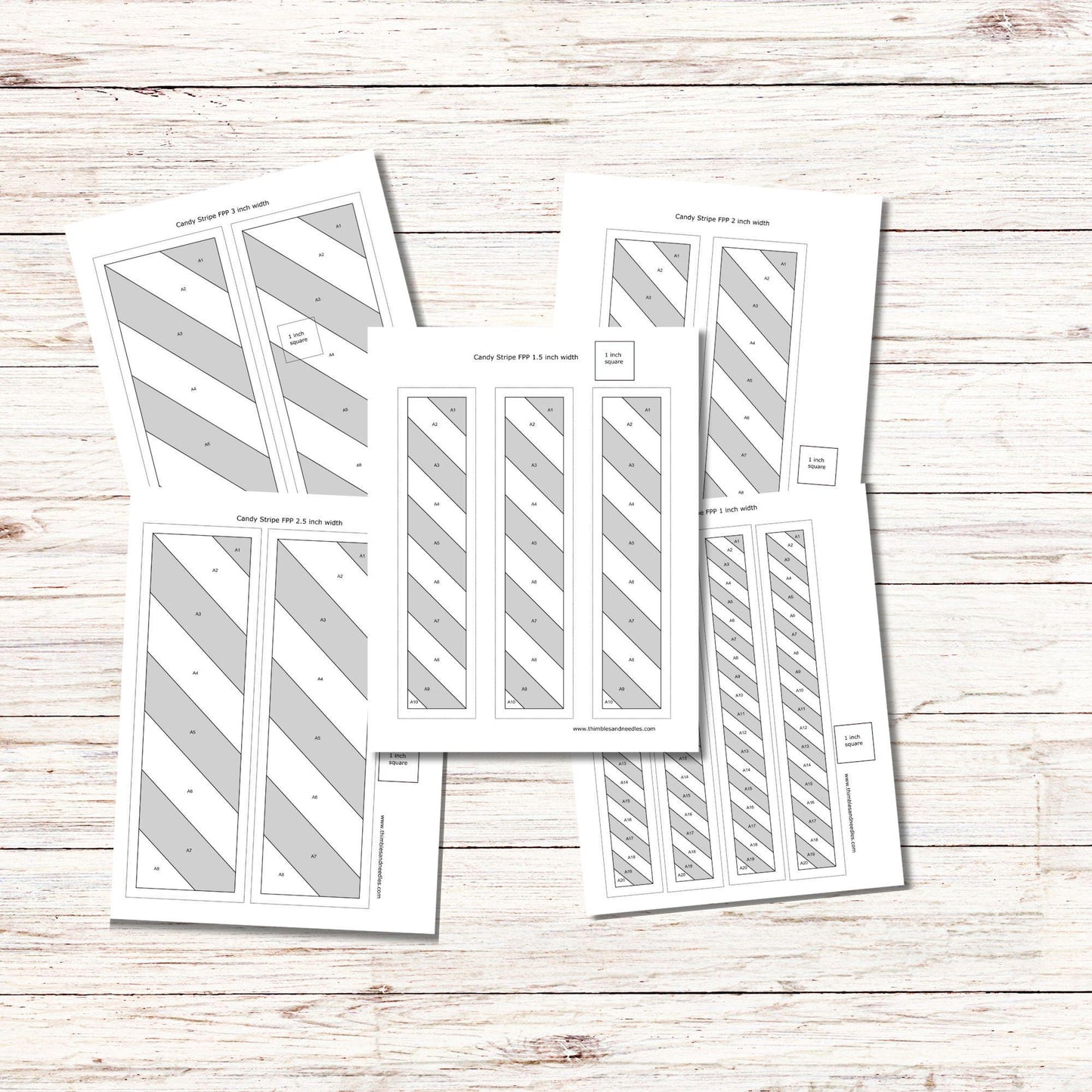 Candy Stripe Quilt Border FPP Foundation Paper Piecing pattern Digital Download